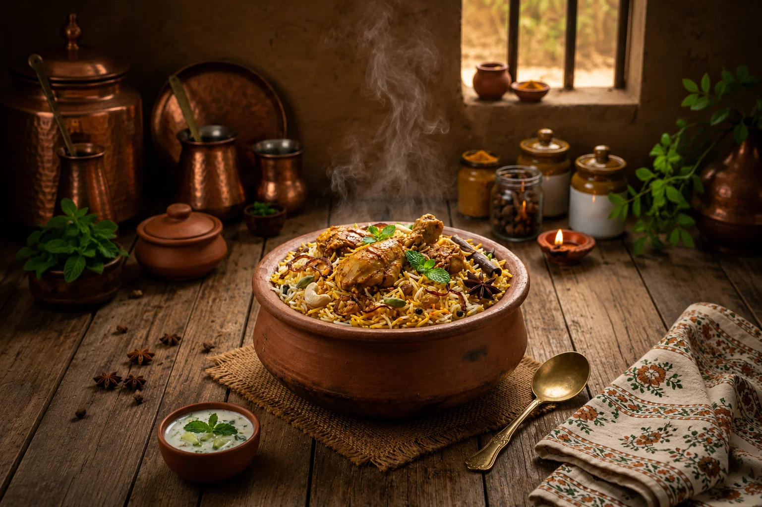 Freshly prepared Indian dishes ready to order